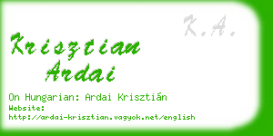 krisztian ardai business card