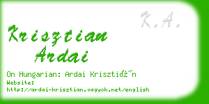 krisztian ardai business card